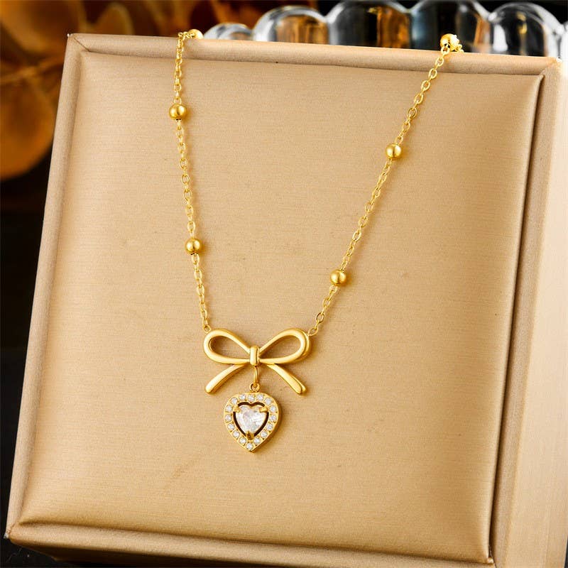 Heart & Bow Necklace - Image 3