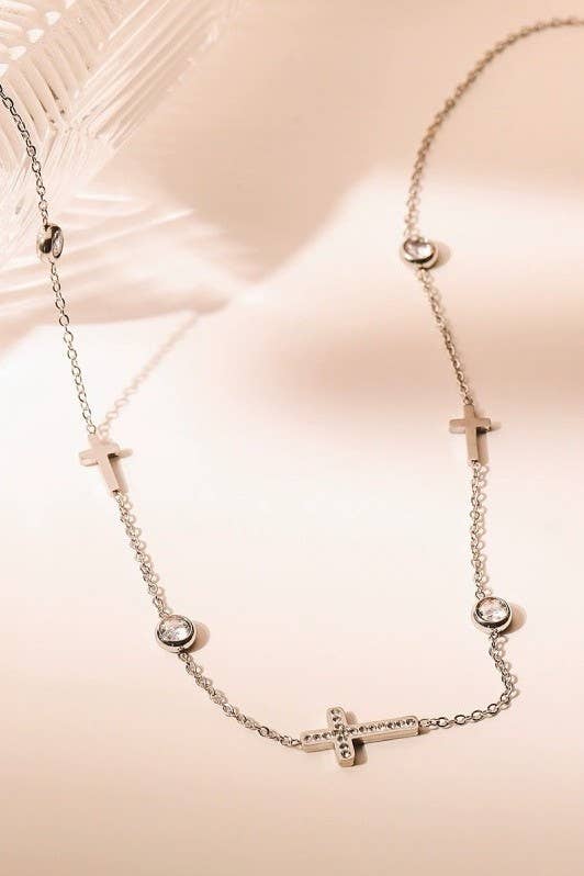 Luxe Cross Station Necklace - Image 2