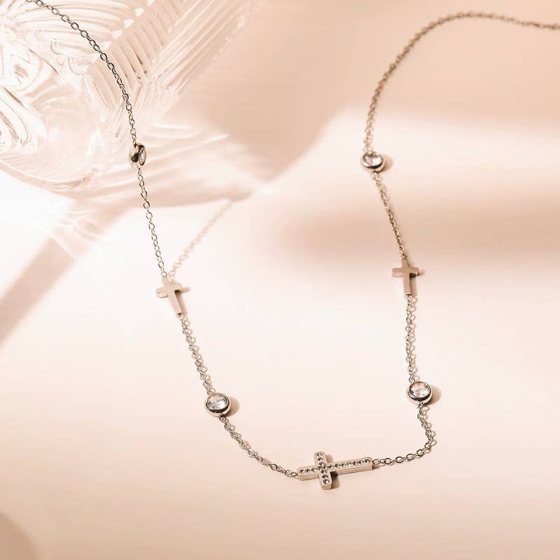 Luxe Cross Station Necklace - Image 4