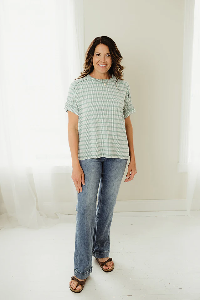 Ash Jade Striped Statement Top - Image 2