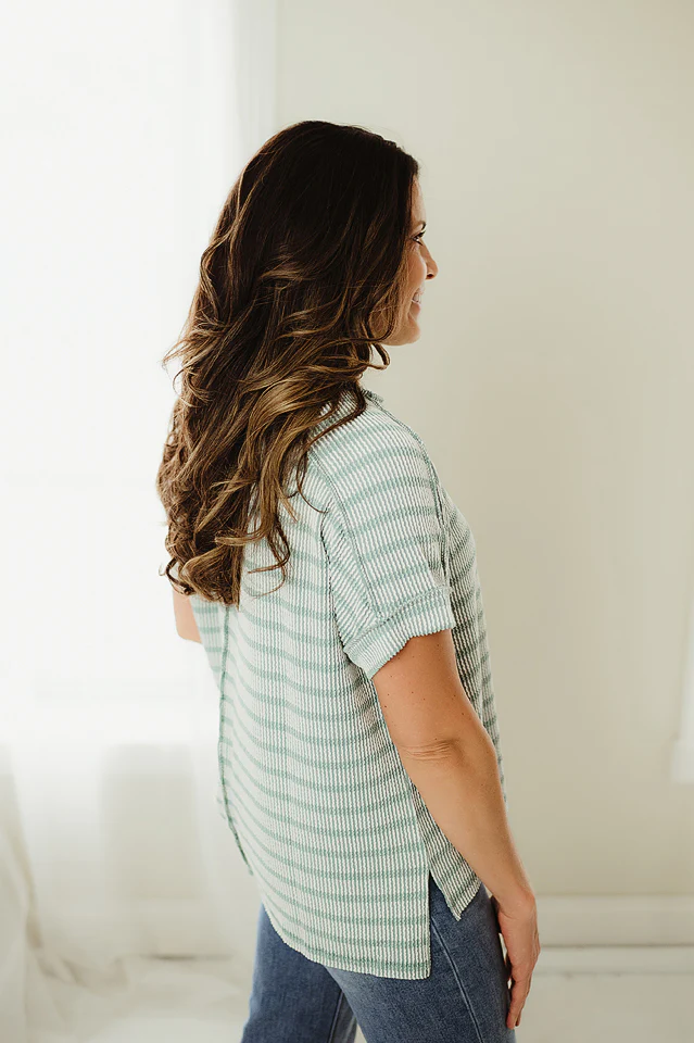Ash Jade Striped Statement Top - Image 3