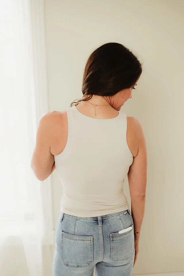 Sand Beige Flawless Fit Base Tank - Image 3