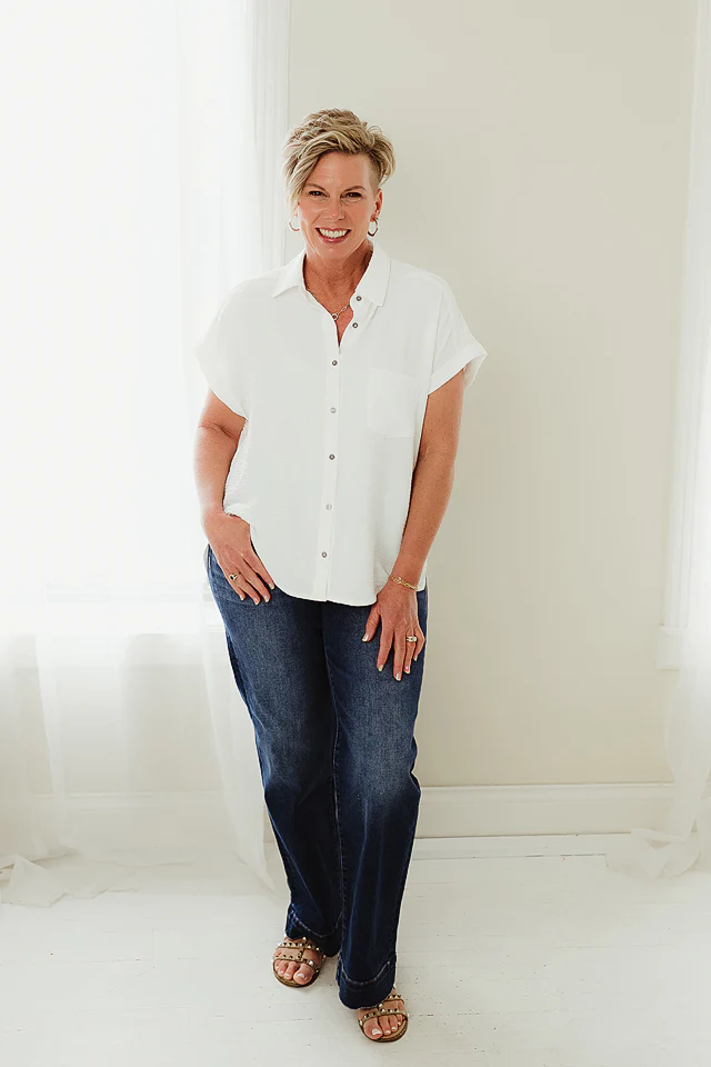 White Easy Flow Button-Up - Image 2