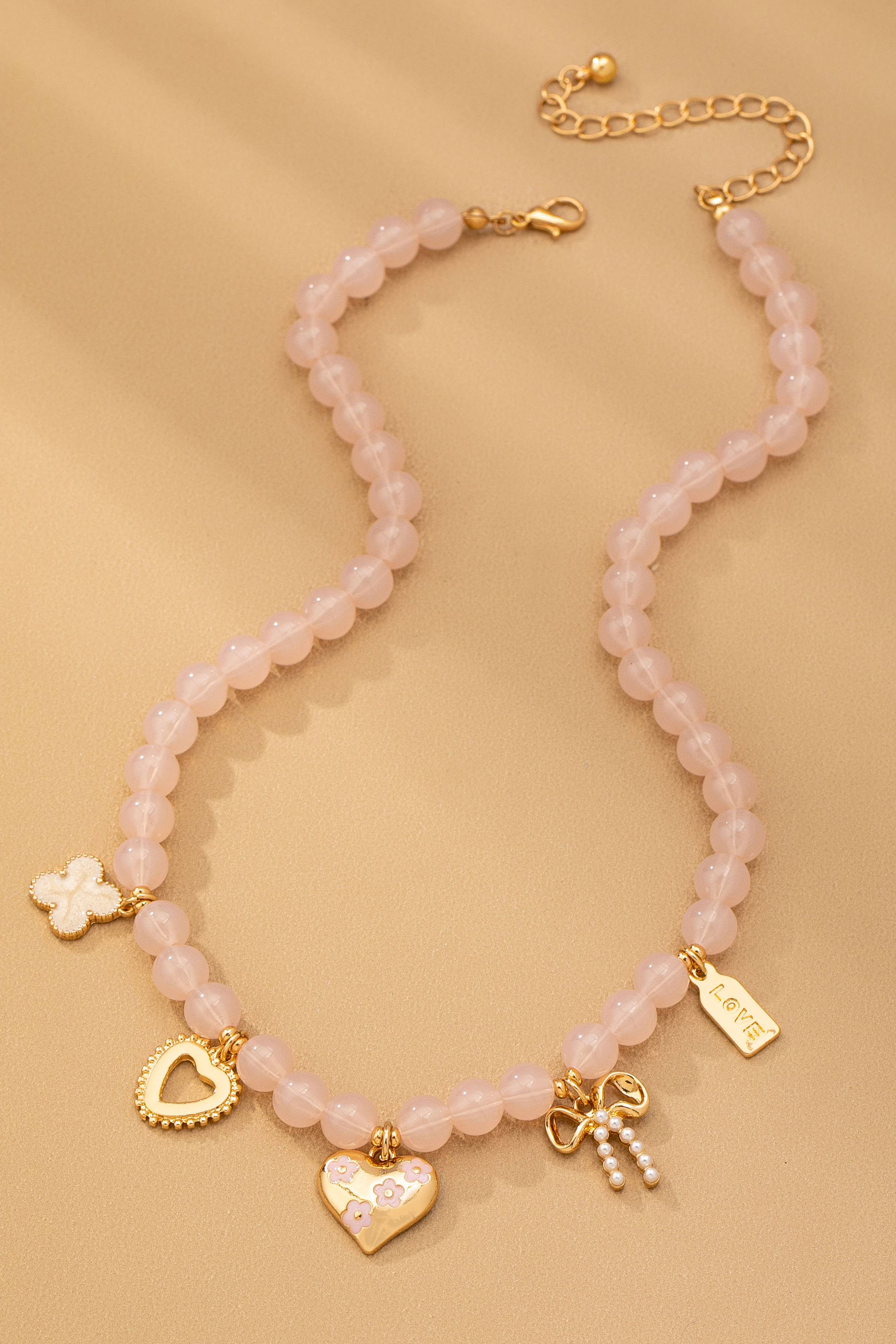 Beaded Charm Clover Necklace - Image 5
