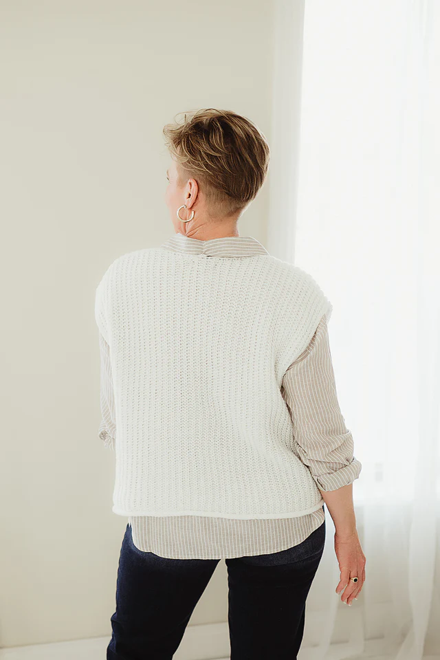 Ivory 4 Button Sweater Vest - Image 3