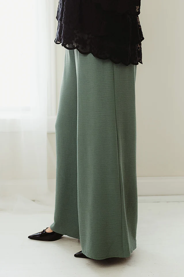Ash Jade Flowy Woven Wide Leg Pants - Image 3