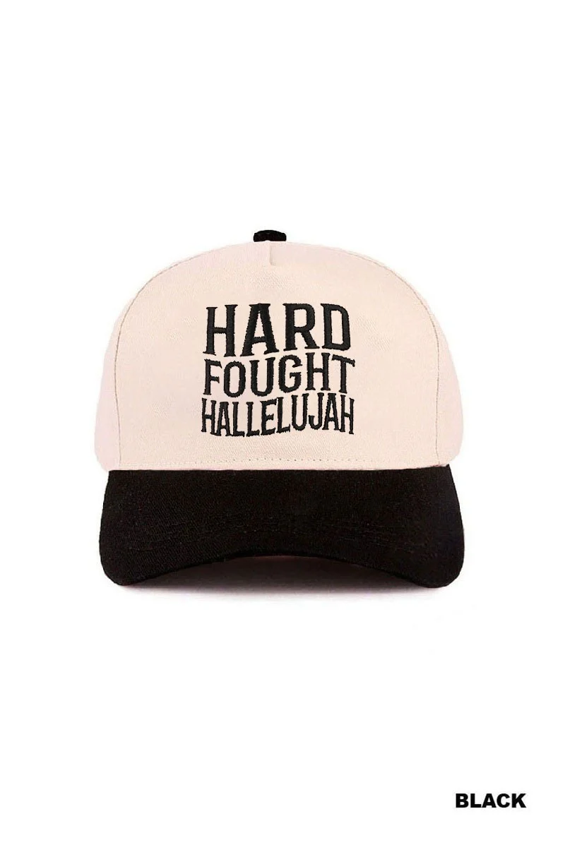 Black "HARD FOUGHT HALLELUJAH" Hat - Image 2