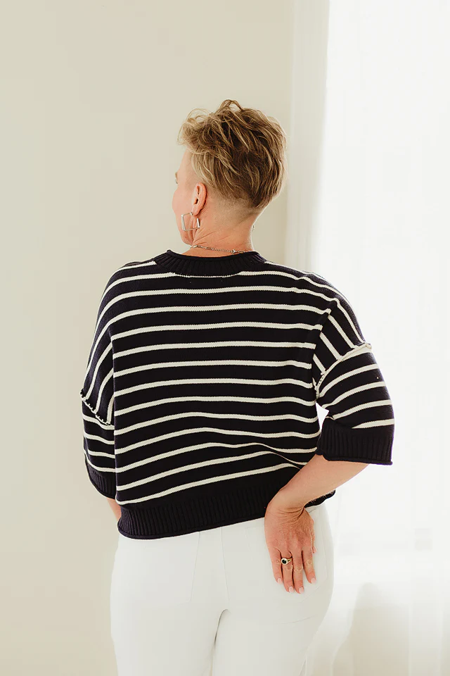 Navy & White Boardwalk Pullover - Image 4
