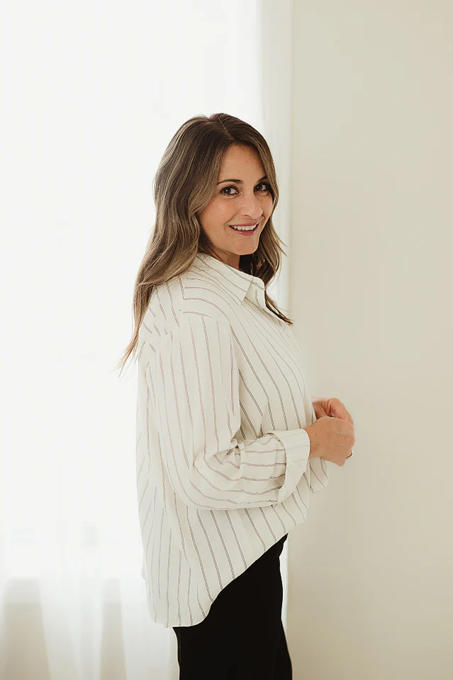 White Breezy Lines Top - Image 4