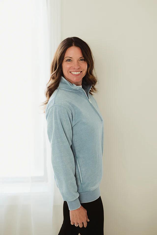Light Blue Comfort Mock Pullover - Image 2