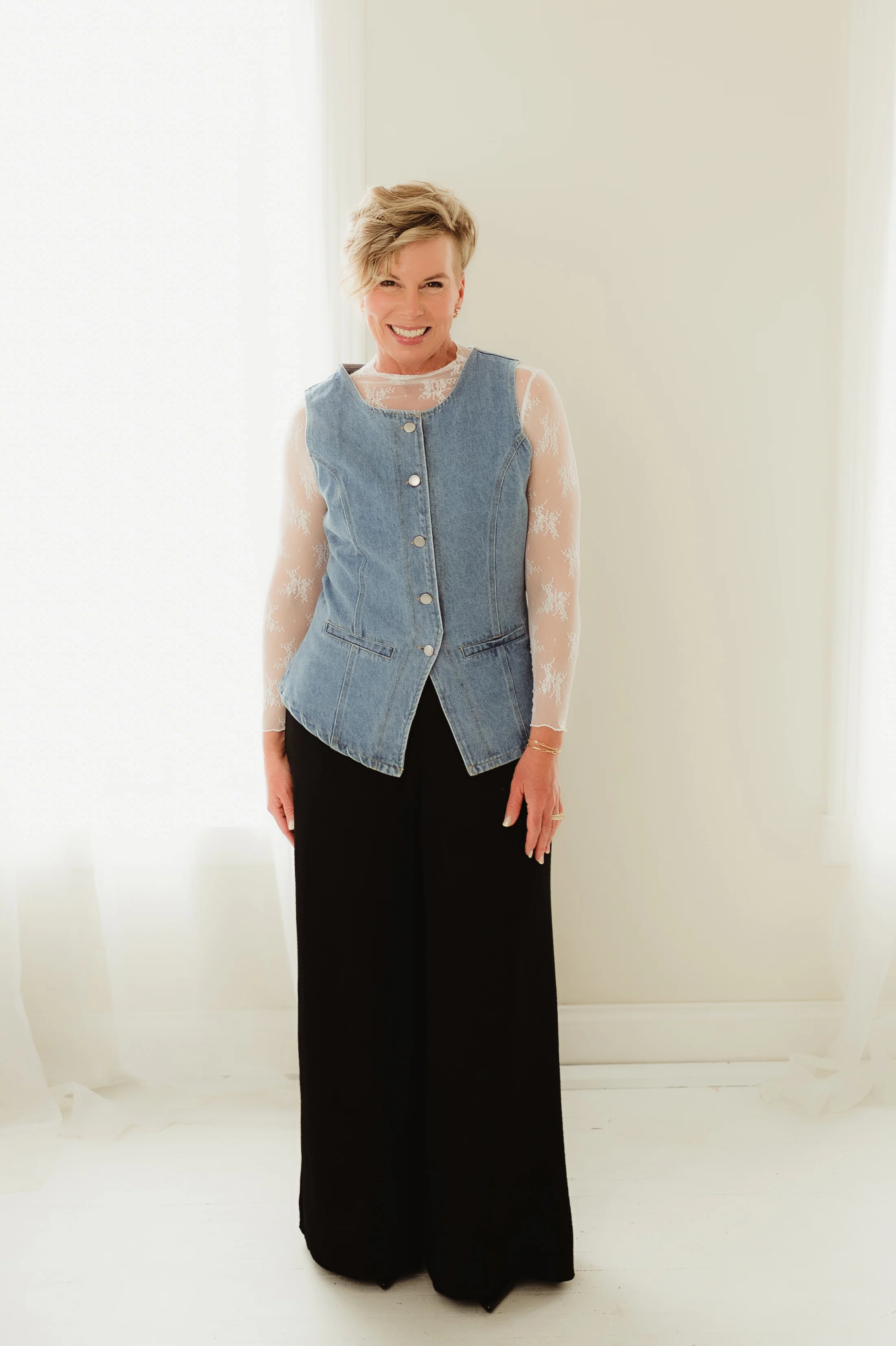 Light Denim Vintage Vest - Image 2