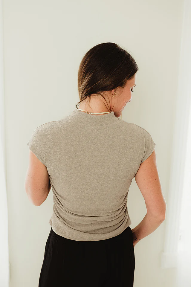 Cap Sleeve Mock Neck Top - Image 3