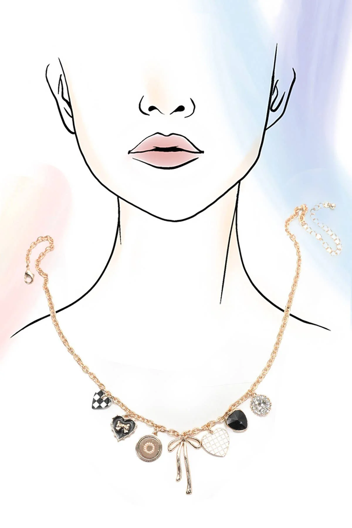 Checker Charm Necklace - Image 4
