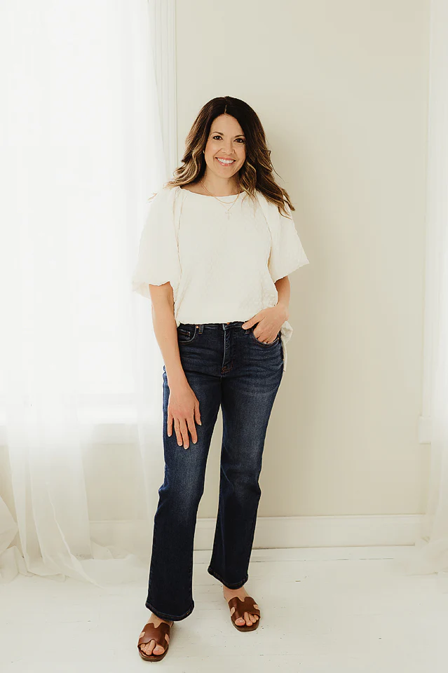 Chic Edge Jacquard Top - Image 2