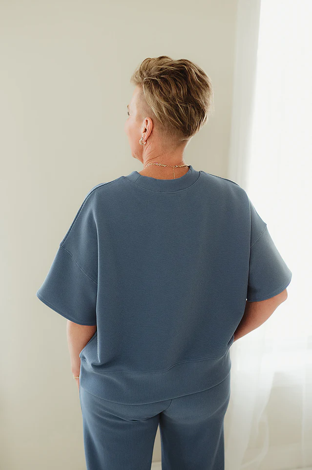Dusty Blue Flow & Fit Ribbed Set - Image 4