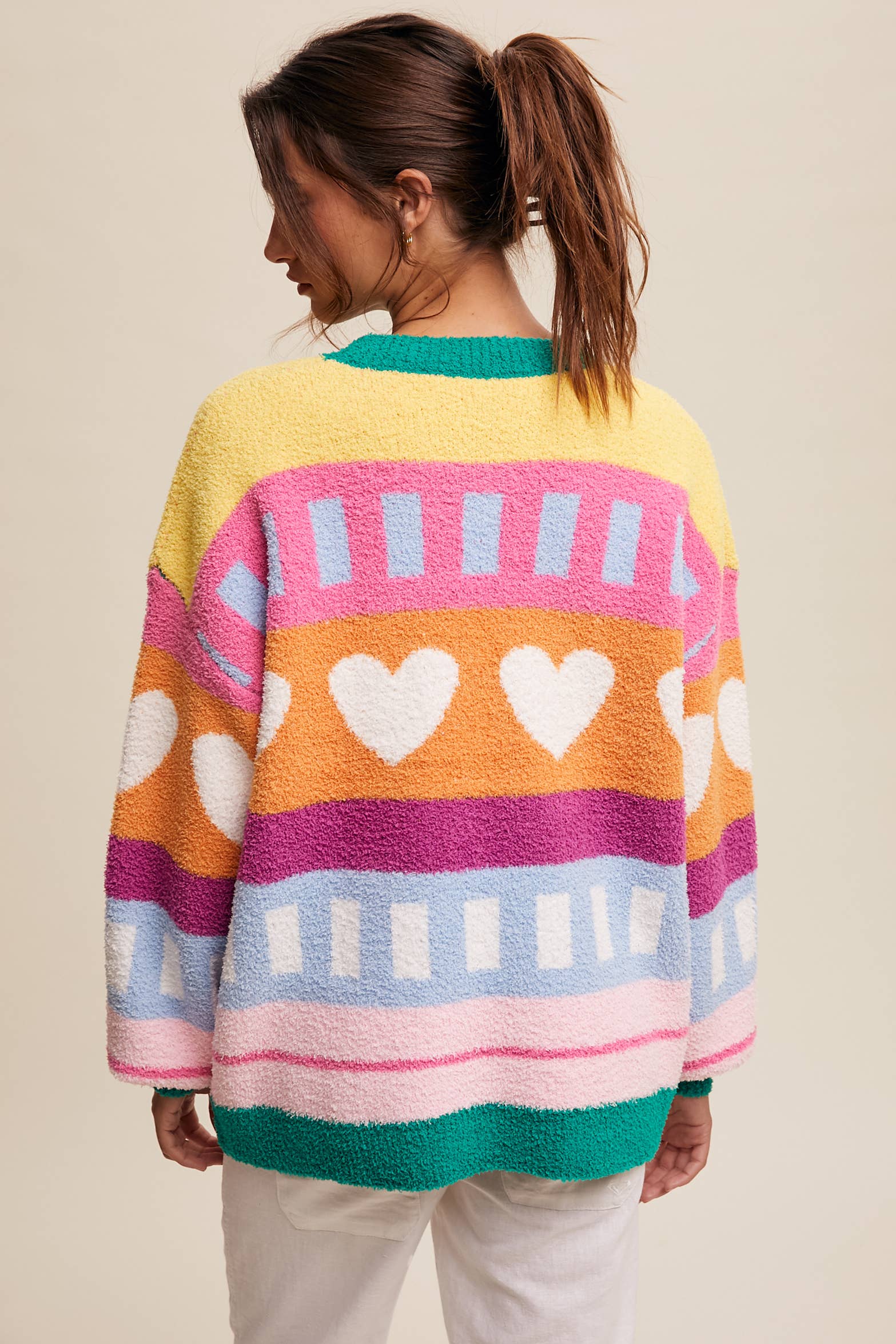 Colorful Heart Pattern Sweater {2 colors available} - Image 7