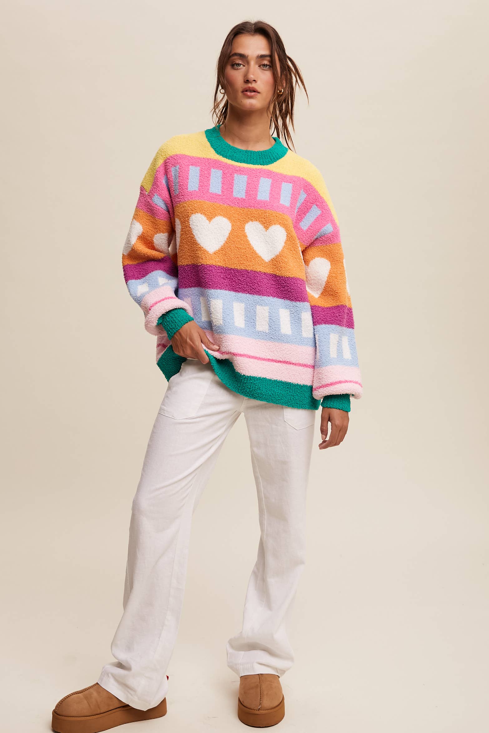 Colorful Heart Pattern Sweater {2 colors available} - Image 8