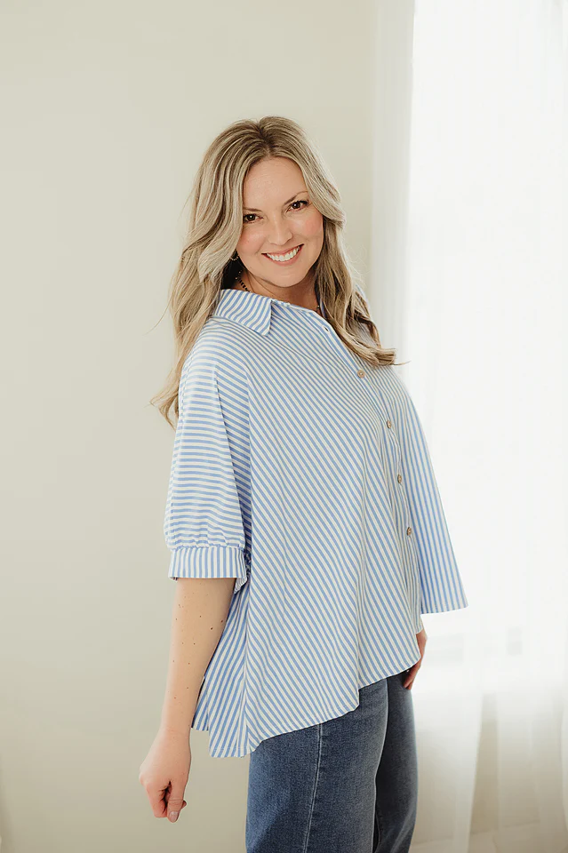 Cornflower Blue Modern Oversized Stripe - Image 3