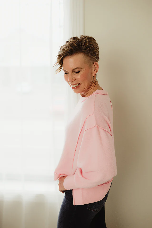 Dark Pink Cozy Core Sweater - Image 2