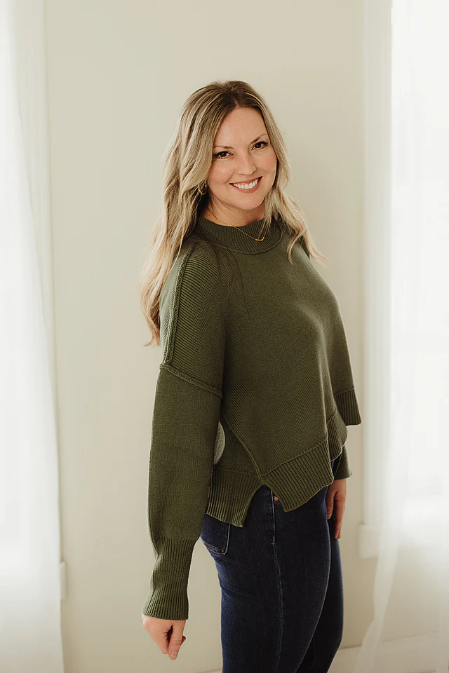 Olive Cozy Horizon Sweater - Image 4