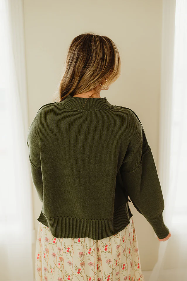 Olive Cozy Horizon Sweater - Image 6