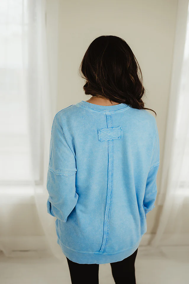 Sky Blue Halo Distressed Pullover - Image 4