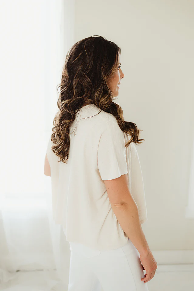 Sand Beige Daybreak Slub Tee - Image 3