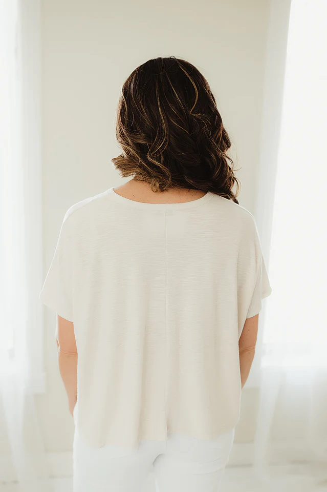Sand Beige Daybreak Slub Tee - Image 4