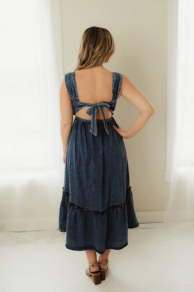 Denim Maxi Dress - Image 3