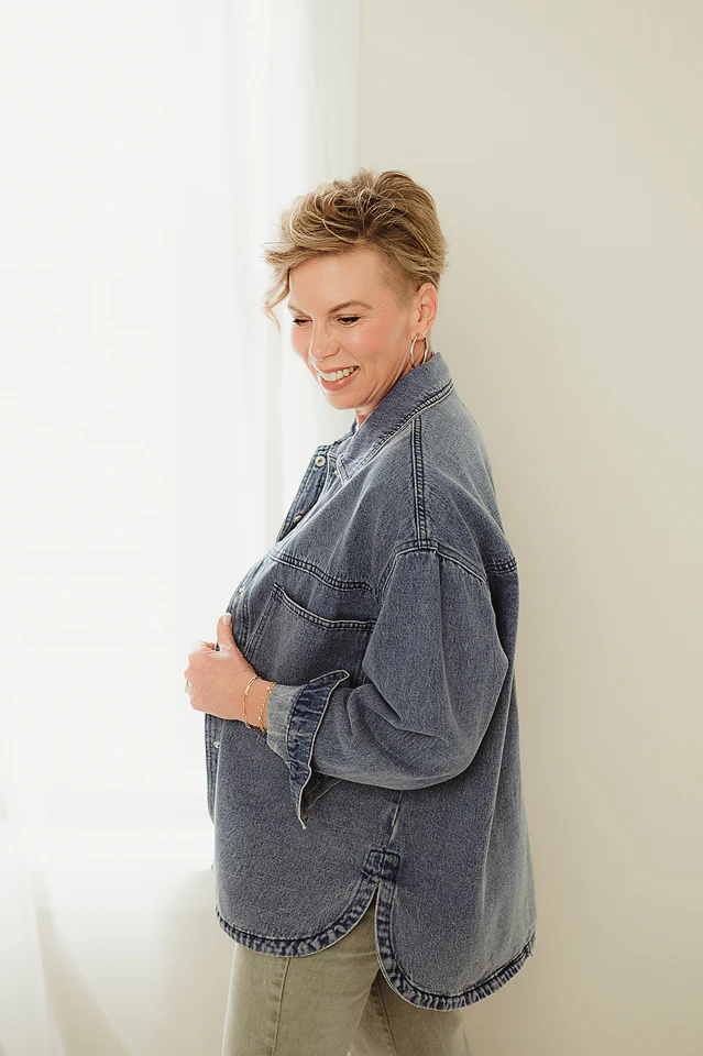 Denim Horizon Shacket - Image 3