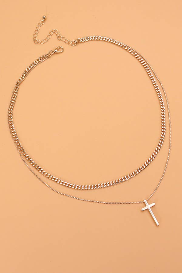 Multi-Chain Cross Necklace - Image 3