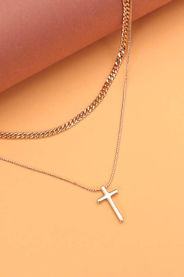 Multi-Chain Cross Necklace - Image 4