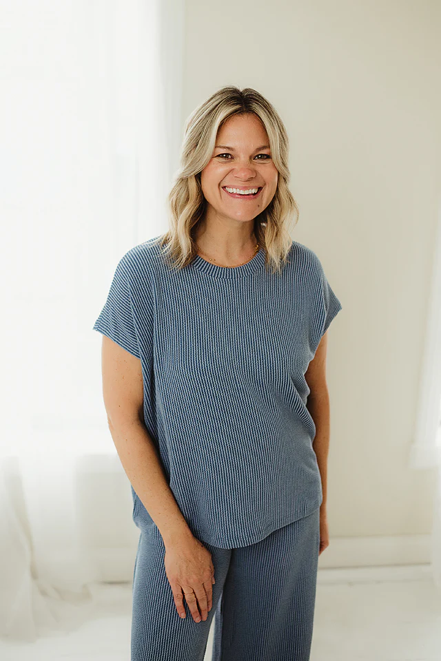 Dusty Blue Cloud Comfort Rib Set - Image 2