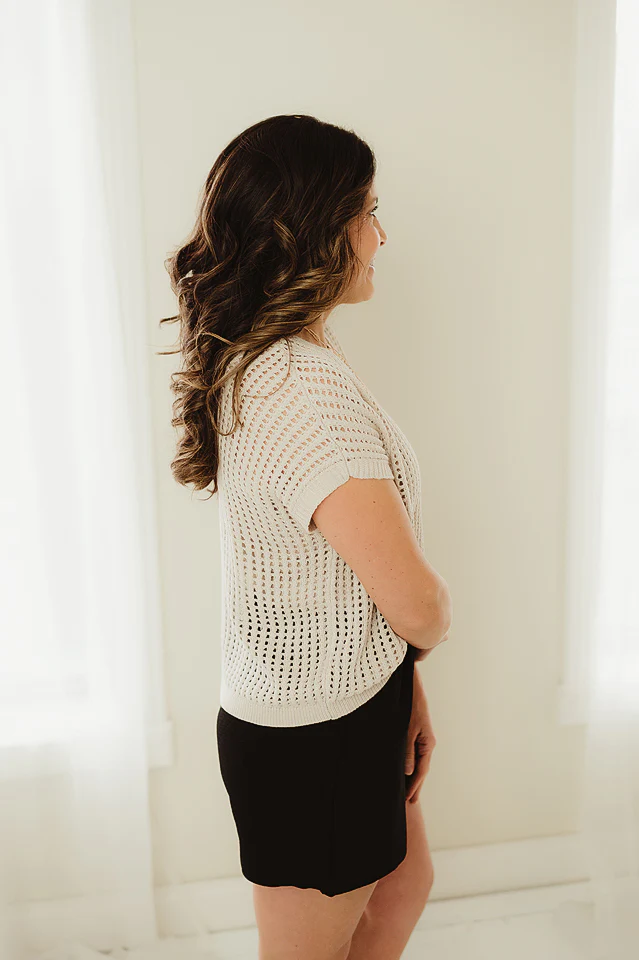 Sand Beige Ethereal Weave Sweater - Image 3