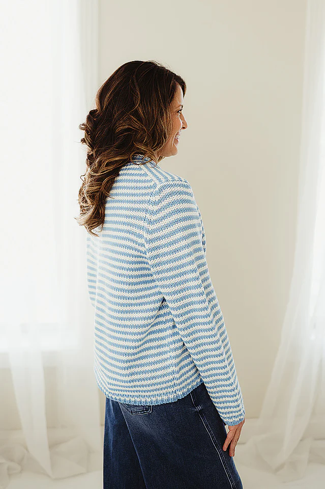 Blue Everyday Cozy Stripe Sweater - Image 3