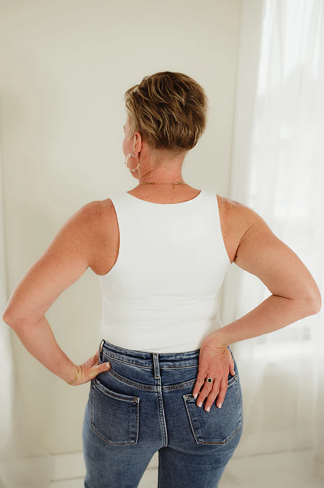 White Flawless Fit Base Tank - Image 3