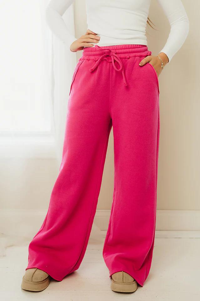 Fleece Wide Leg Sweatpants - Image 9