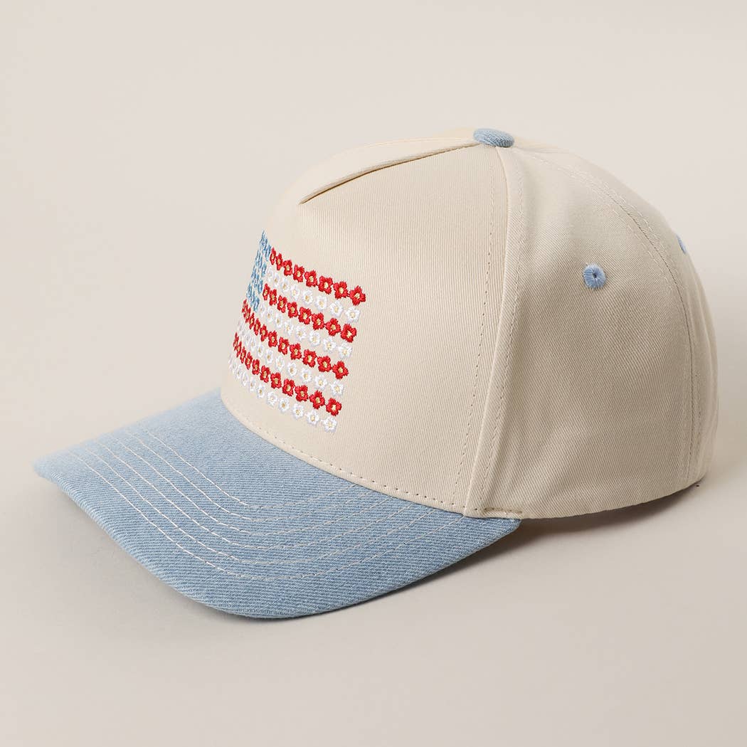 Floral American Flag Hat - Image 7