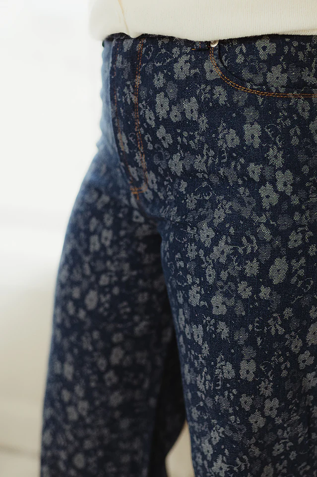 Floral Denim Pants - Image 4