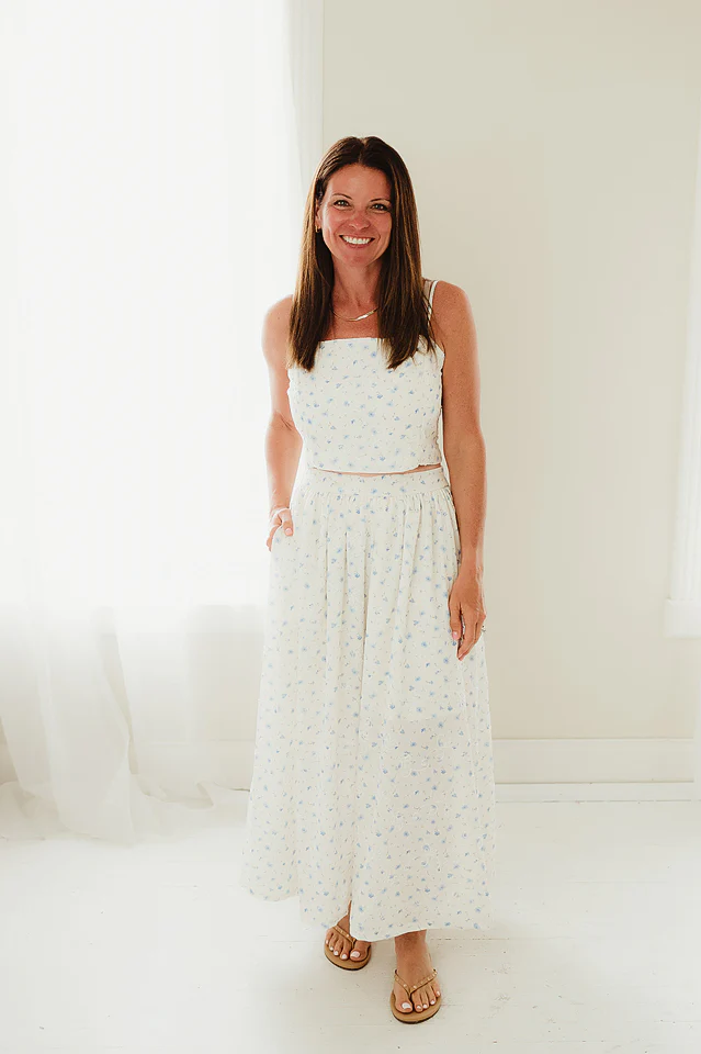 Blue Bloom Romance Maxi Skirt - Image 4