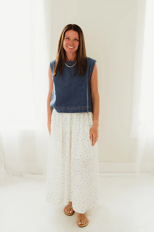 Blue Bloom Romance Maxi Skirt - Image 5