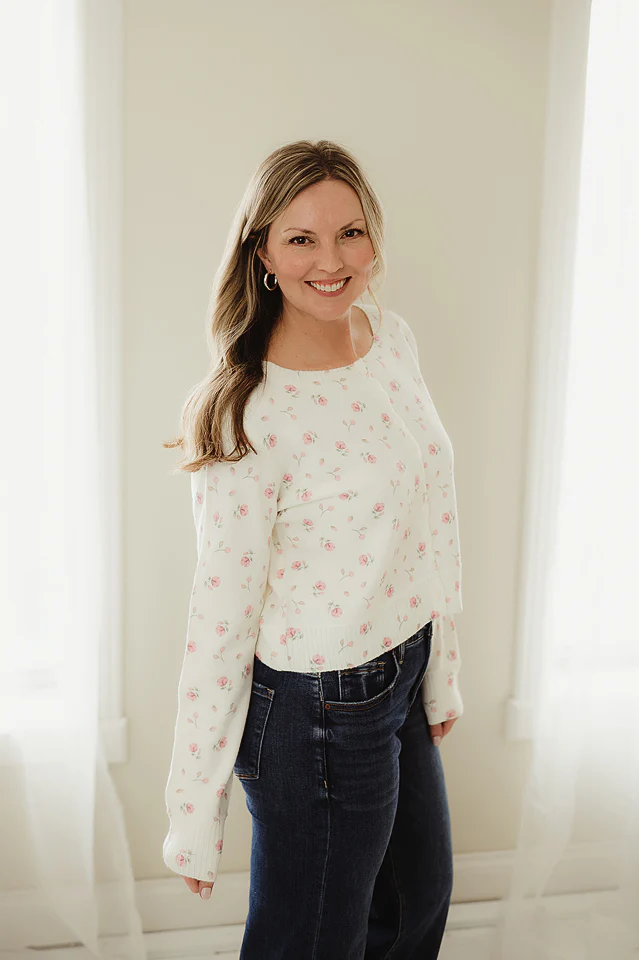 Dainty Bloom Sweater Top - Image 3