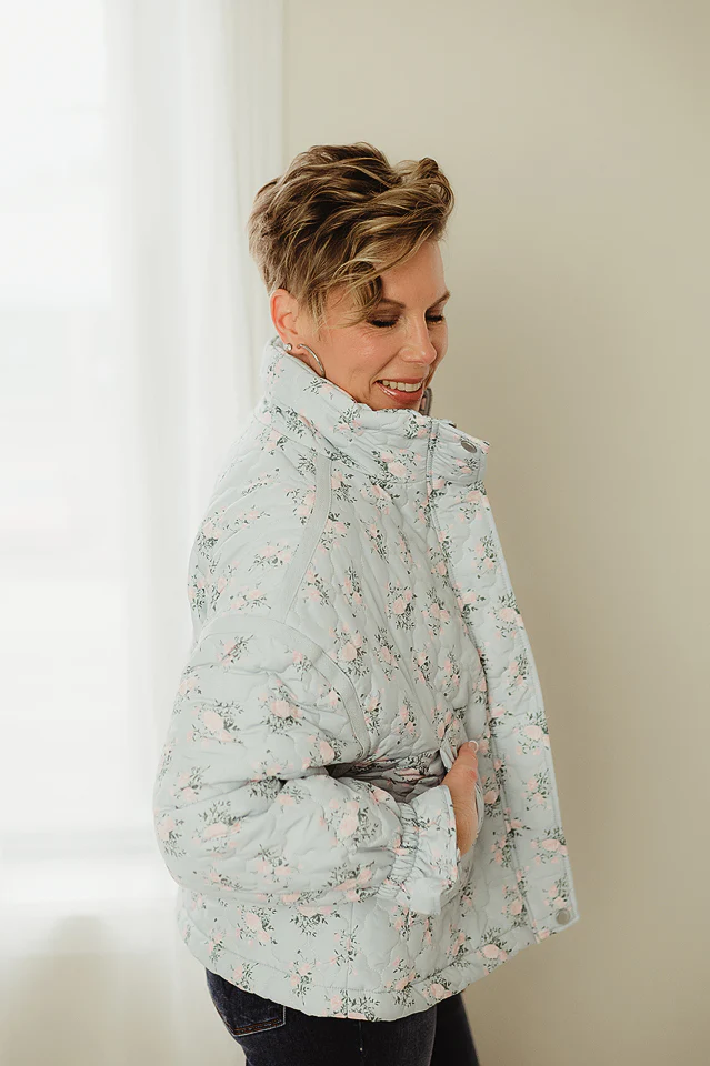 Floral Quilted Oversized Jacket - Image 2