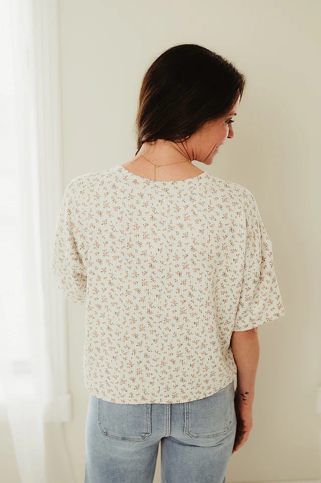 Mocha Floral Stroll Top - Image 4