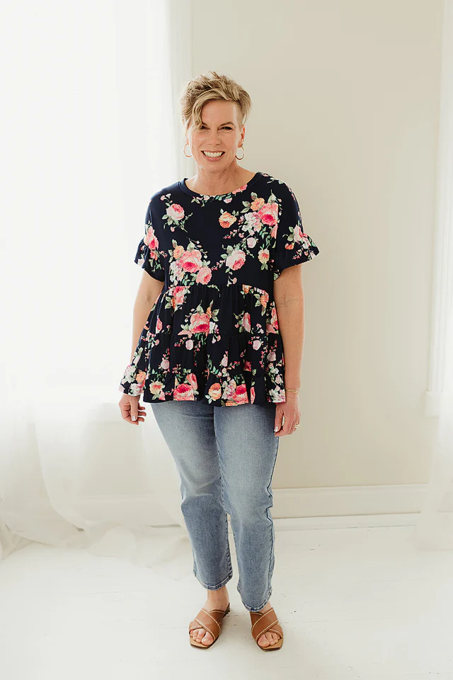 Blooming Peplum Swing Top - Image 2