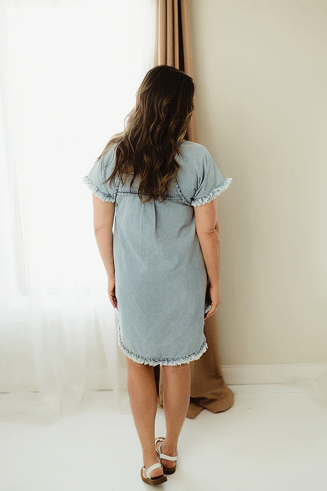 Fringe Denim Dress - Image 3