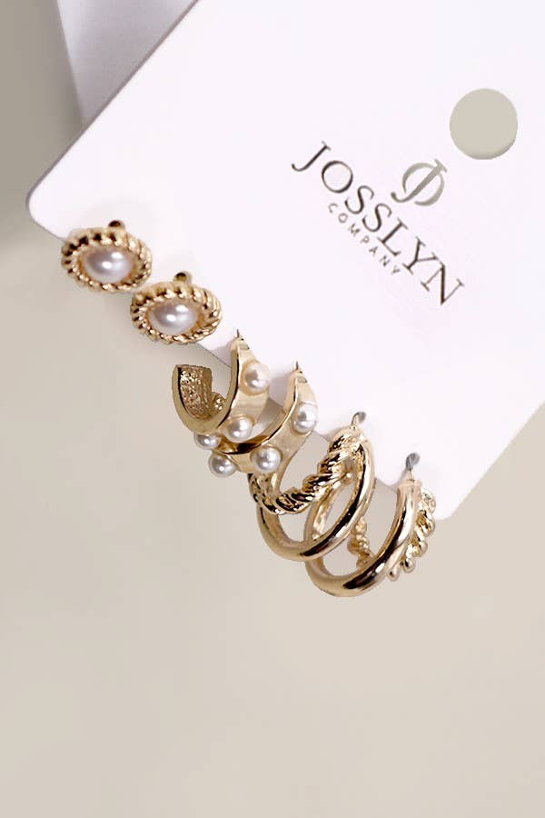 Pearl Hoop & Stud Trio - Image 2