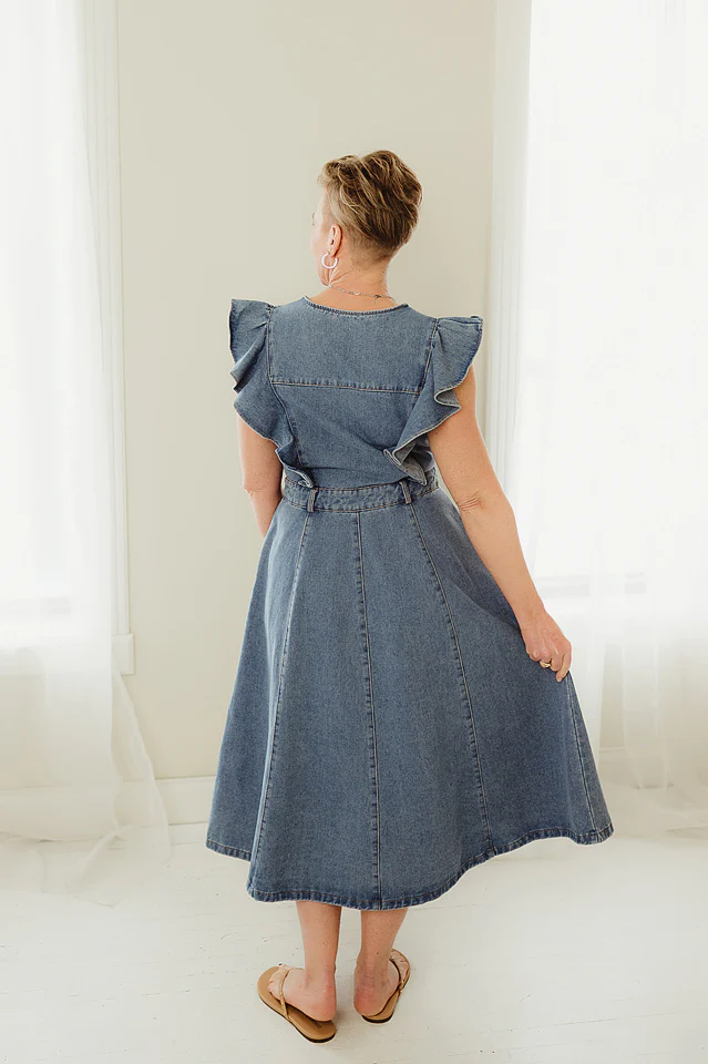 Ever Denim Ruffle Midi - Image 3
