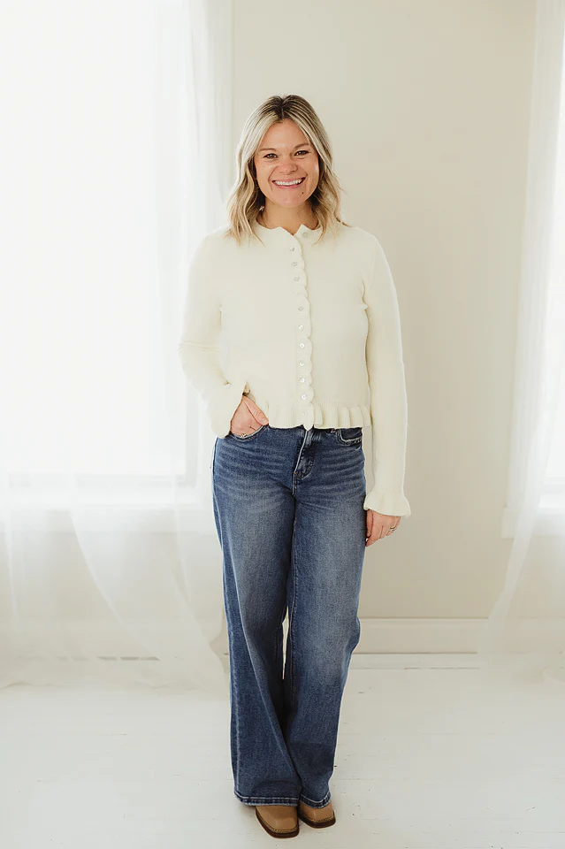 Lemon Ruffle Wave Cardigan - Image 2