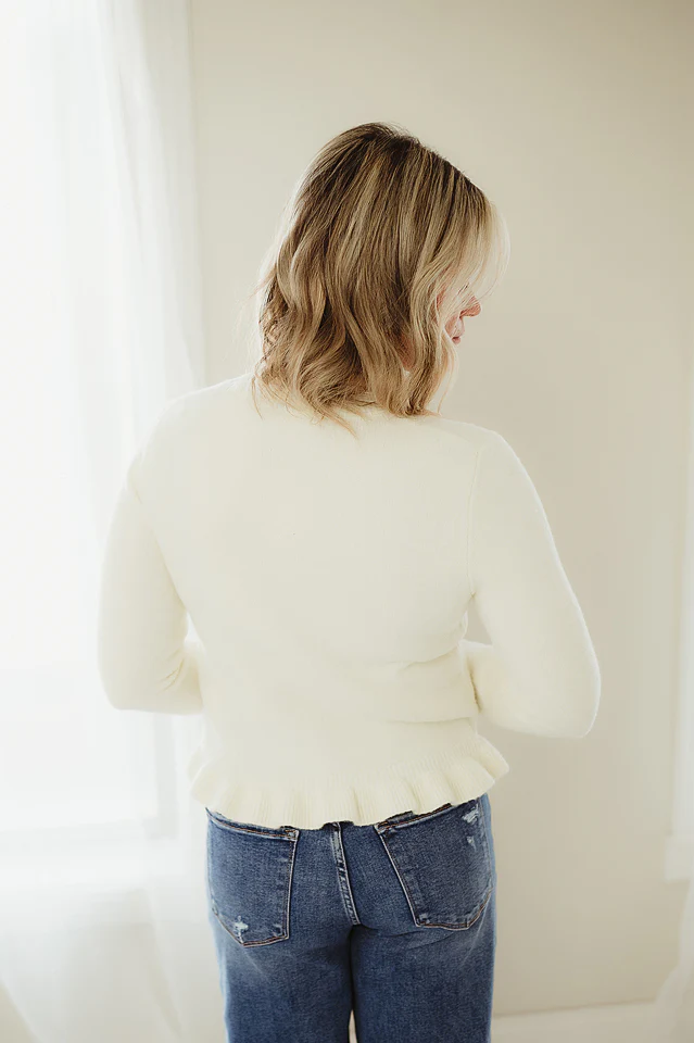 Lemon Ruffle Wave Cardigan - Image 4